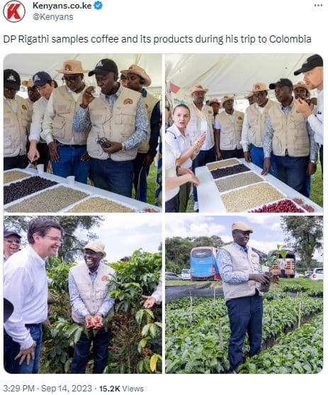 Kenyans co.ke kenyans dp rigathi samples coffee and its products during his trip