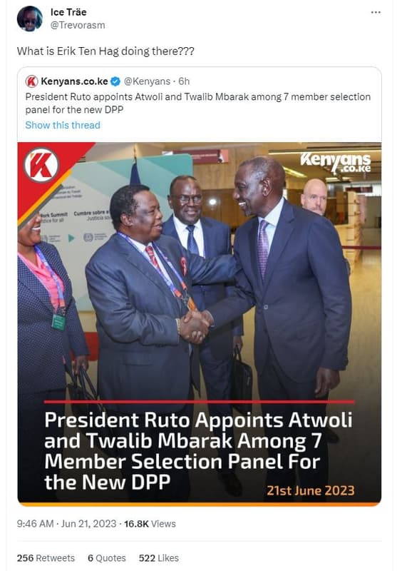 Ice träe trevorasm what is erik ten hag doing there??? kenyans.co.ke kenyans pre