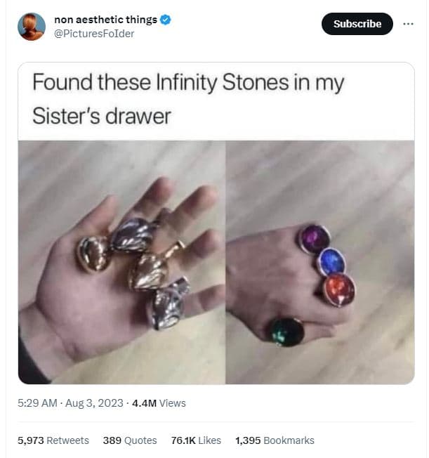 Non aesthetic things picturesfoider subscribe found these infinity stones in my