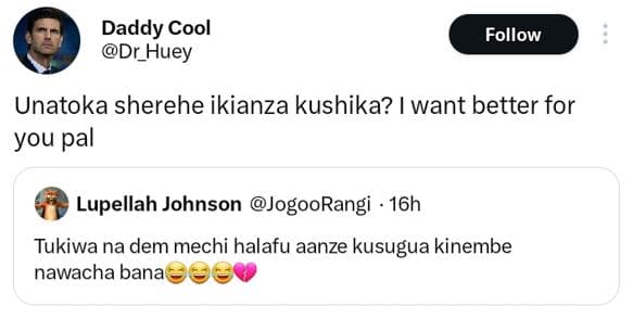 Daddy cool dr_huey follow unatoka sherehe ikianza kushika? want better for you p