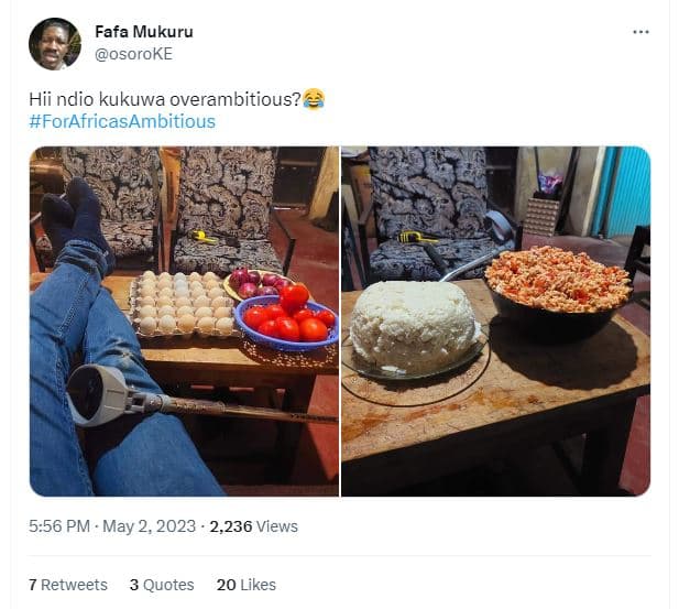 Fafa mukuru osoroke hii ndio kukuwa overambitious? forafricasambitious 5.56 pm m