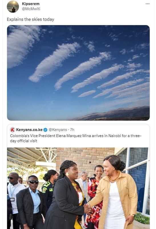Kipserem mcmwiti explains the skies today kenyans.co.ke kenyans 7h colombia's vi