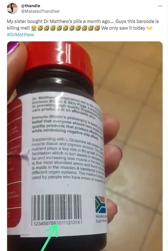 Thandie matsekothandiwe my sister bought dr matthew's pills a month ago_ guys th