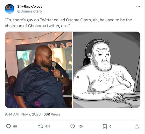 Sirrapalot osama_otero 'eh, there's guy on twitter called osama otero, eh, he us