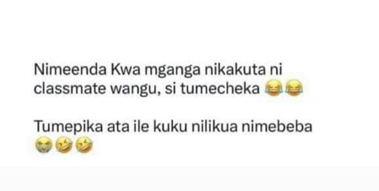 Nimeenda kwa mganga nikakuta ni classmate wangu, si tumecheka tumepika ata ile k