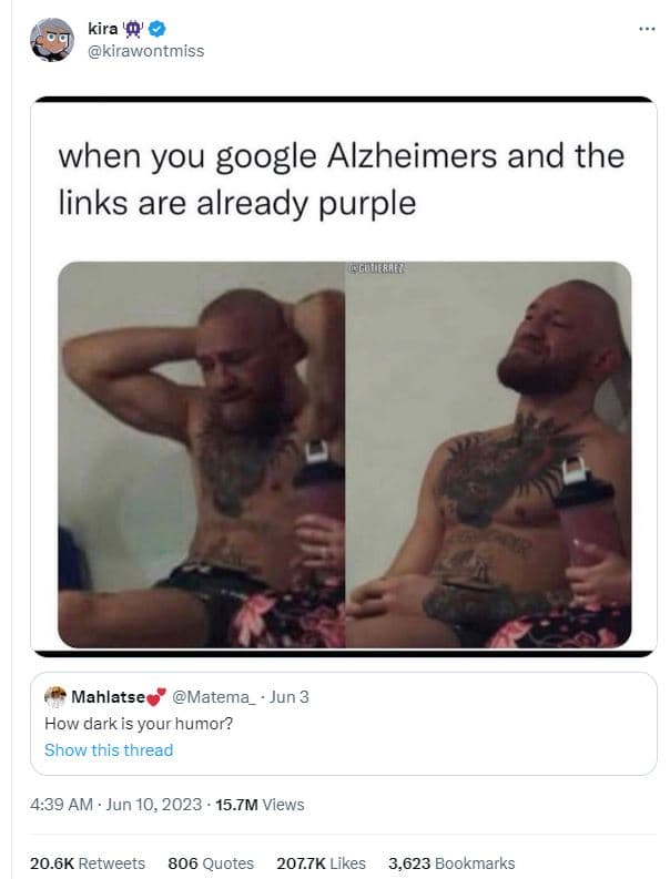 Kira '' kirawontmiss when you google alzheimers and the links are already purple