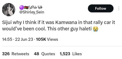 Isl us shirley_sein follow sijui why i think if it was kamwana in that rally car