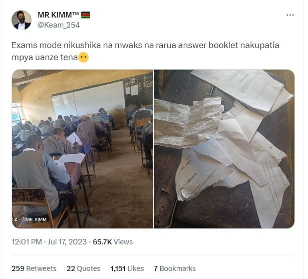 Mr kimmtm keam_254 exams mode nikushika na mwaks na rarua answer booklet nakupat