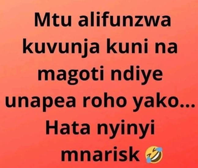 Mtu alifunzwa kuvunja kuni na magoti ndiye unapea roho yako_ hata nyinyi mnarisk