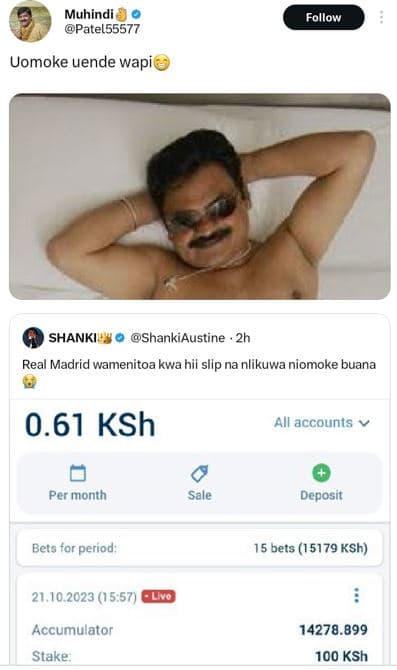 Muhindi patel55577 follow uomoke uende wapi shanki shankiaustine real madrid wam