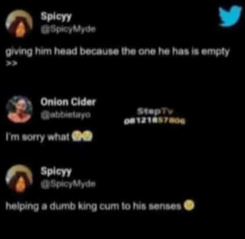 Spicyy soiouo oiving hin hond bocauco iha ono ha hagtomoly onlon cider qobtrolav