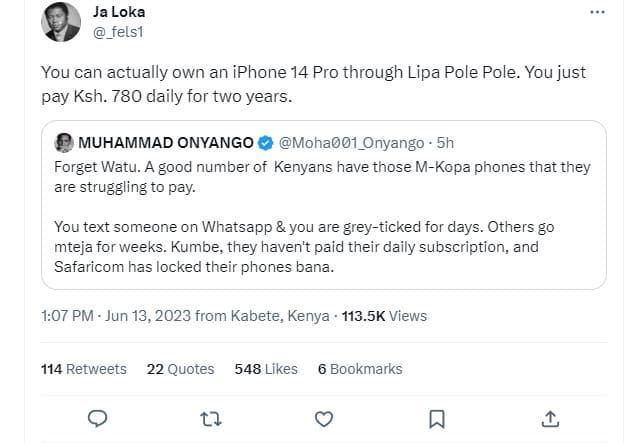 Ja loka _felsi you can actually own an iphone 14 pro through lipa pole pole. you