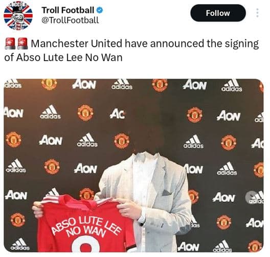 Troll football trollfootball follow manchester united have announced the signing