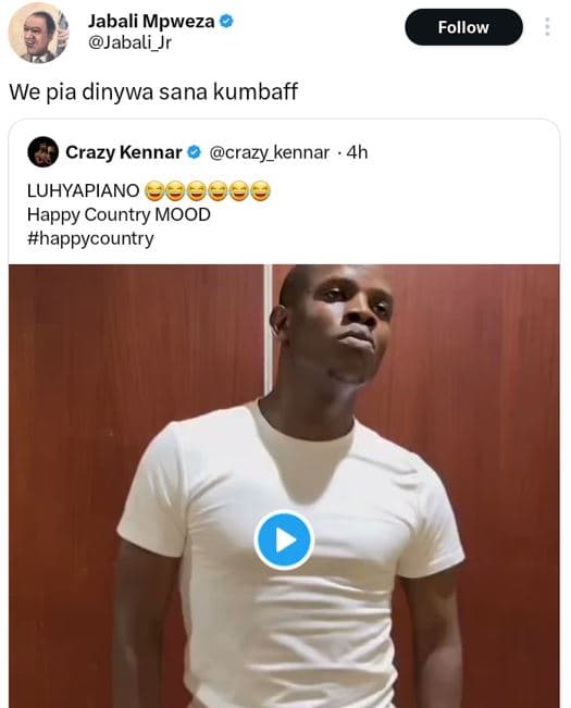 Jabali mpweza jabali_jr follow we pia dinywa sana kumbaff crazy kennar crazy_ken