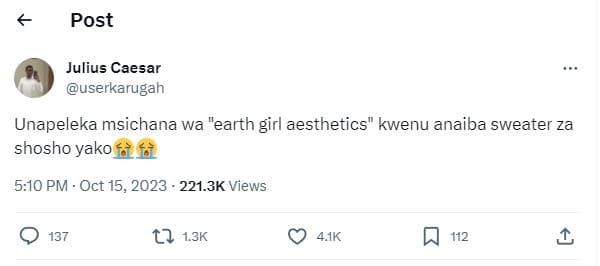 Post julius caesar userkarugah unapeleka msichana wa earth girl aesthetics kwenu