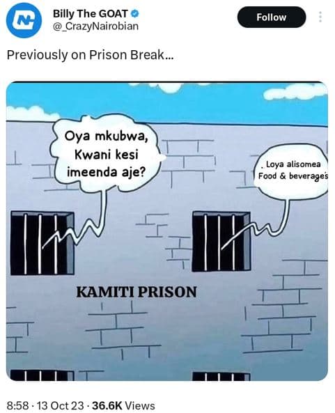 Billy the goat crazynairobian follow previously on prison break oya mkubwa, kwan