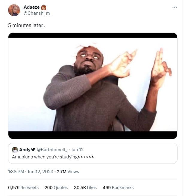 Adaeze chanshi_m_ 5 minutes later andy barthlomell _ jun 12 amapiano when you're