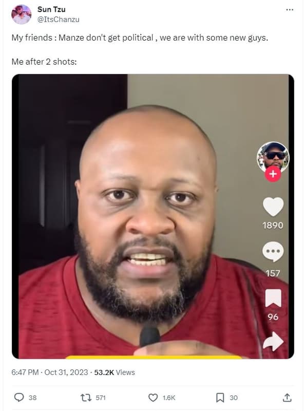 Sun tzu itschanzu my friends manze don't get political we are with some new guys