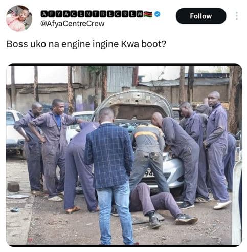 Odwoonorooaow afyacentrecrew follow boss uko na engine ingine kwa boot?