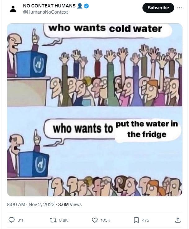 No context humans _ humansnocontext subscribe who wants cold water who wants to