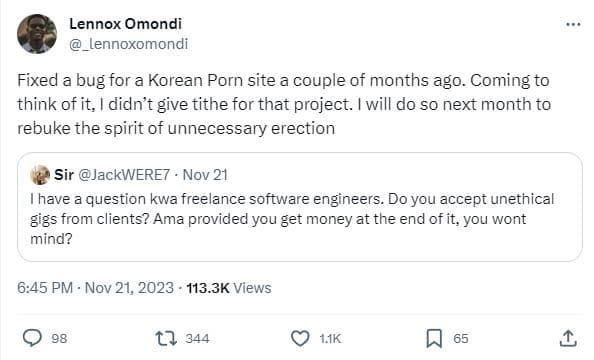 Lennox omondi lennoxomondi fixed a bug for a korean porn site a couple of months