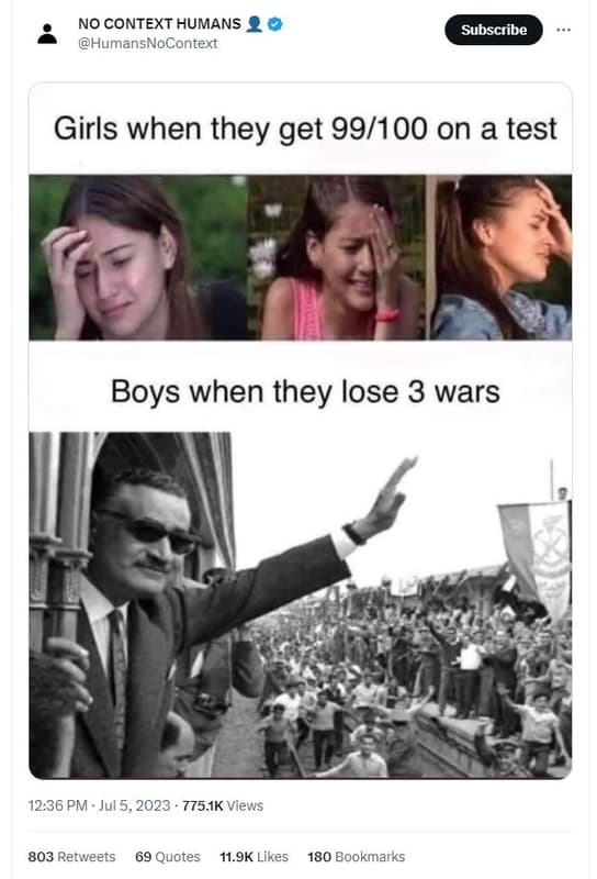 No context humans humansnocontext subscribe girls when they get 99100 on a test