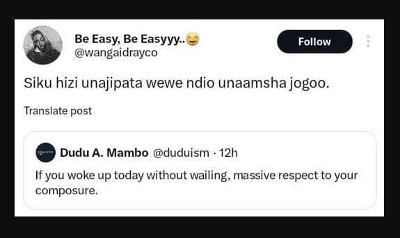 Be easy , be easyyy wangaidrayco follow siku hizi unajipata wewe ndio unaamsha j