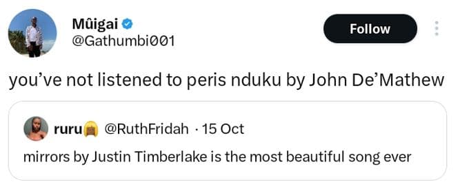 Môigai gathumbi001 follow you've not listened to peris nduku by john de'mathew r