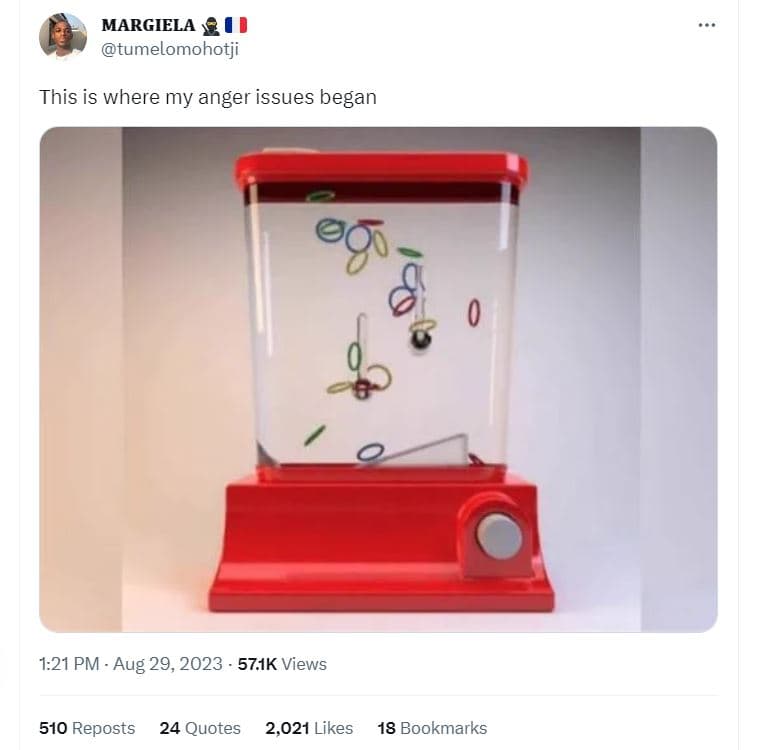 Margiela tumelomohotji this is where my anger issues began 1.21 pm aug 29, 57ik