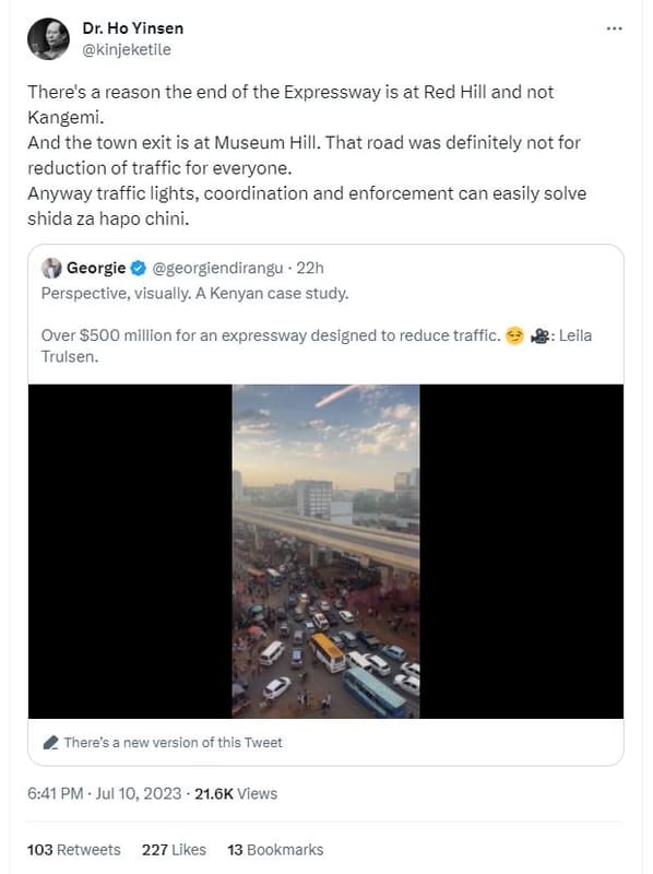 Dr. ho yinsen kinjeketile there's a reason the end of the expressway is at red h