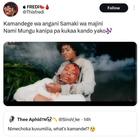 Fredi thisfredi follow kamandege wa angani samaki wa majini nami mungu kanipa pa