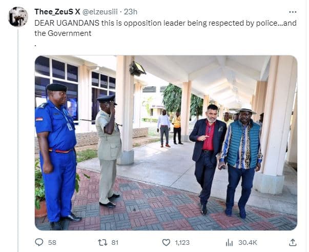 Thee_zeus x elzeusiii 23h dear ugandans this is opposition eader being respected