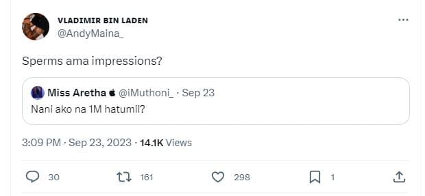 Vladimir bin laden andymaina sperms ama impressions? miss aretha imuthoni_ sep 2