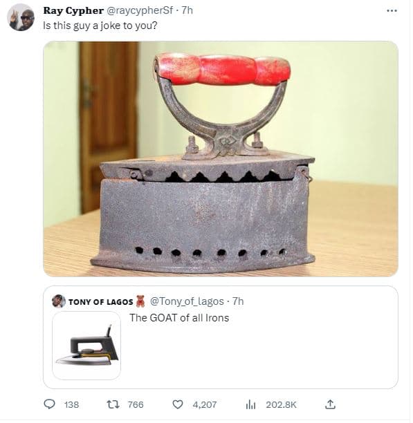 Ray cypher raycyphersf . 7h is this guy a joke to you? tony of lagos tony_of_lag