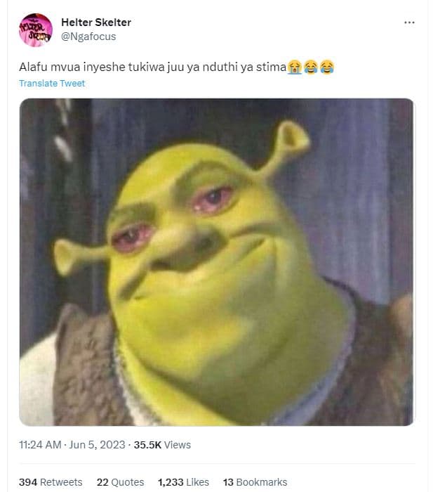 Helter skelter ngafocus alafu mvua inyeshe tukiwa juu ya nduthi ya stima 5 trans