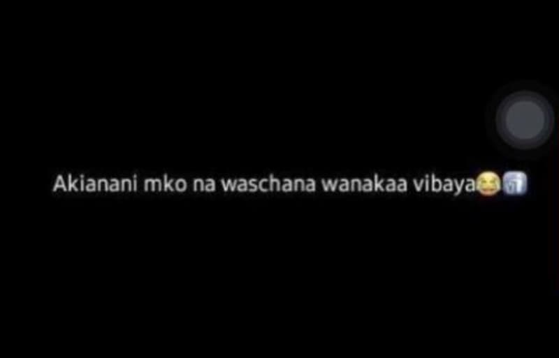 Akianani mko na waschana wanakaa vibayai