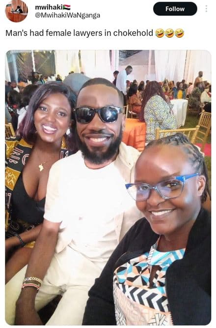 Mwihakil mwihakiwanganga follow man's had female lawyers in chokehold 222