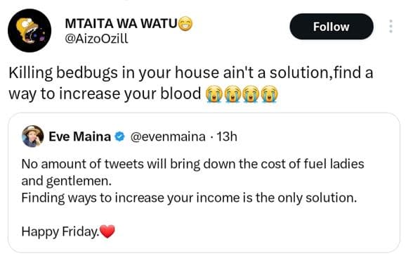 Mtaita wa watu aizoozill follow killing bedbugs in your house ain't a solution,f