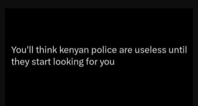 You'il think kenyan police are useless until they start looking for you