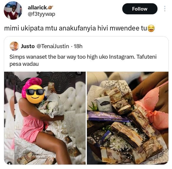 Allarick f3tyywap follow mimi ukipata mtu anakufanyia hivi mwendee tu justo tena