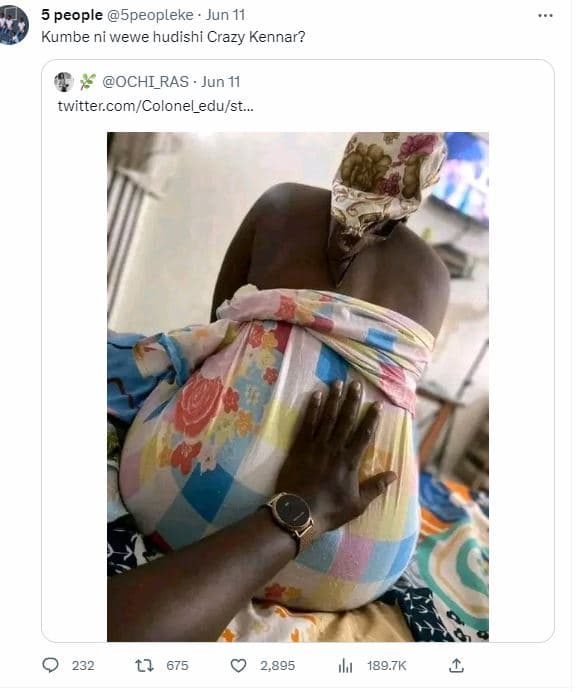 5 people 5peopleke jun 11 kumbe ni wewe hudishi crazy kennar? ochi_ras . jun 11