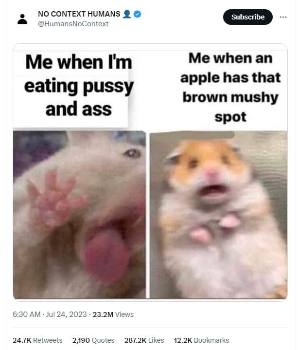 No context humans humansnocontext subscribe me when im eating pussy and ass me w