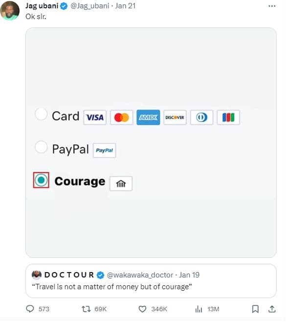 Jag ubani ok sir. jag_ubani jan 21 card visa amec paypal paypal courage doctour