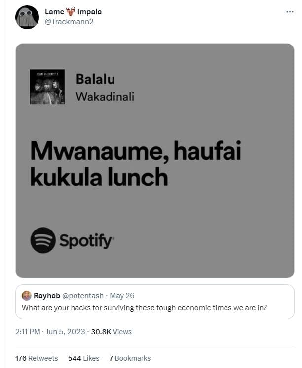 Lame impala trackmann2 ai7 balalu wakadinali mwanaume, haufai kukula lunch spoti