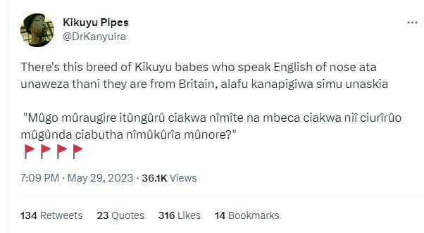 Kikuyu pipes drkanyuira there's this breed of kikuyu babes who speak english of