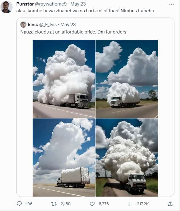 Punstar roywahome9g may 23 alaa, kumbe huwa zinabebwa na lori__mi nlithani nimbu