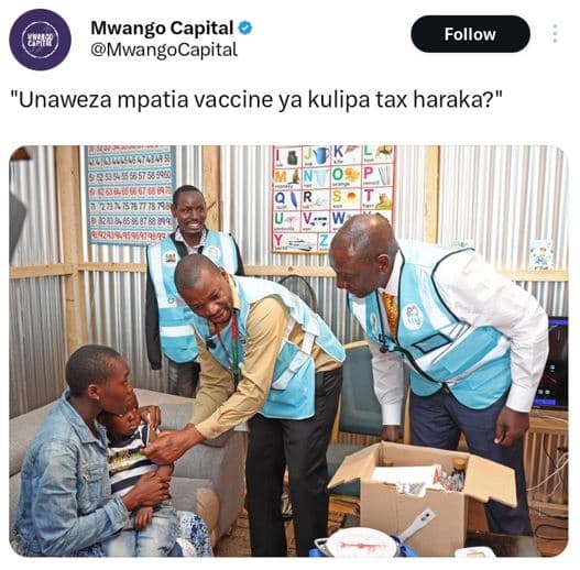 Mwango capital mwangocapital follow unaweza mpatia vaccine ya kulipa tax haraka?