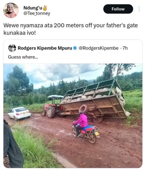 Ndung'u tee_tonney follow wewe nyamaza ata 200 meters off your father's gate kun