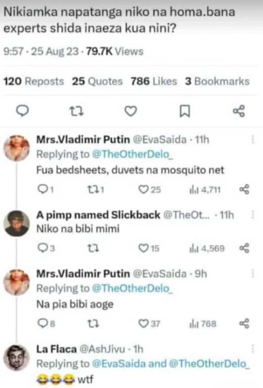 Nikiamka napatanga niko na homa bana experts shida inaeza kua nini? 9.57 . 25 au