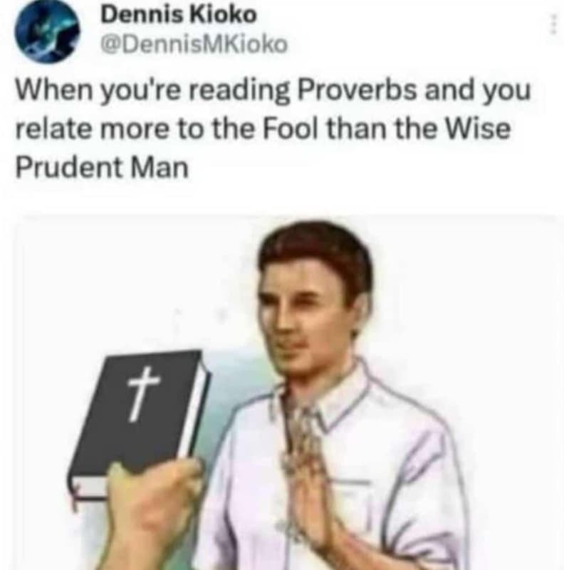 Dennis kioko dennismkioko when you're reading proverbs and you relate more to th